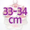 Tenue pour poupée Antonio Juan 33-34 cm - Robe à chevrons avec veste à capuche rose