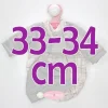 Tenue pour poupée Antonio Juan 33-34 cm - Barboteuse à carreaux blancs avec veste et bonnet