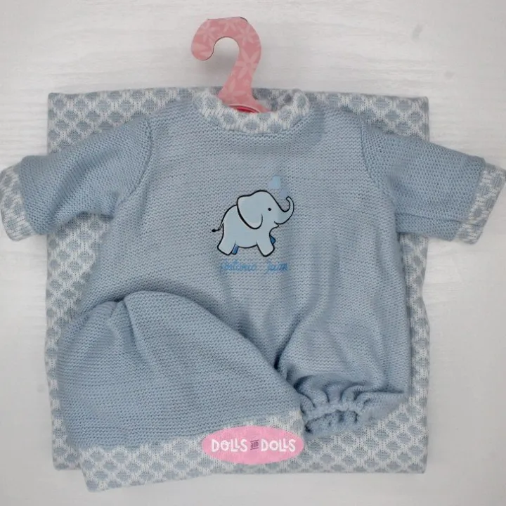 Tenue pour poupée Antonio Juan 33-34 cm - Barboteuse éléphant avec bonnet et châle