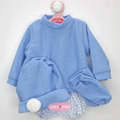 Tenue pour poupée Antonio Juan 52 cm - Collection Mi Primer Reborn - Ensemble bleu avec chapeau et chaussons