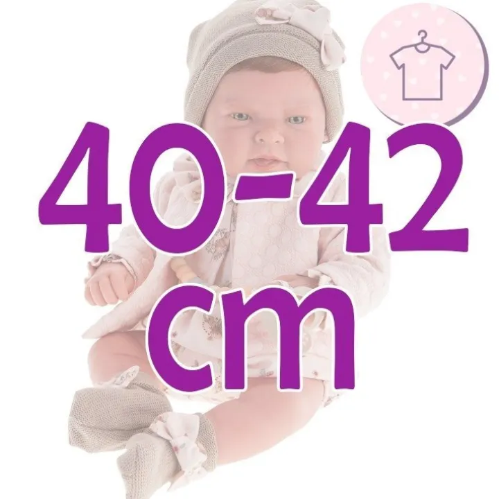 Tenue pour poupée Antonio Juan 40 - 42 cm - Collection Sweet Reborn - Tenue rose avec bonnet et chaussons