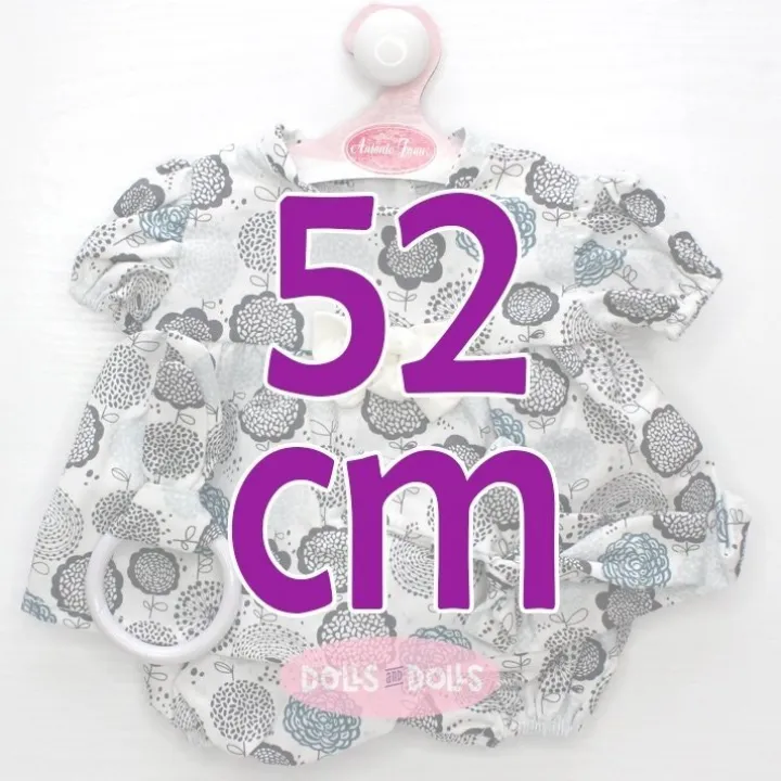 Tenue pour poupée Antonio Juan 52 cm - Collection Mi Primer Reborn - Ensemble fleur bleue avec bandeau et anneau de dentition