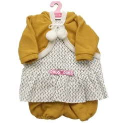 Tenue pour poupée Antonio Juan 52 cm - Collection Mi Primer Reborn - Robe fleurie avec veste moutarde