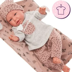Tenue pour poupée Antonio Juan 52 cm - Collection Mi Primer Reborn - Tenue à pois avec chapeau