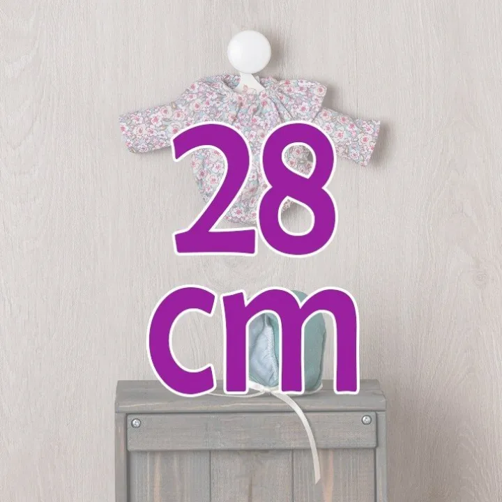 Tenue pour poupée Así 28 cm - Barboteuse à fleurs avec bonnet vert pour poupée Gordi