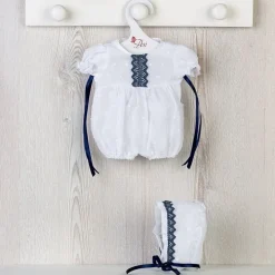 Tenue pour poupée Así 36 cm - Barboteuse Plumeti avec rouleau bleu marine pour Koke