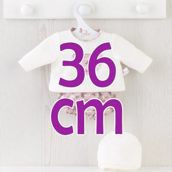 Tenue pour poupée Así 36 cm - Ensemble bloomer libellule et pull beige pour poupée Koke