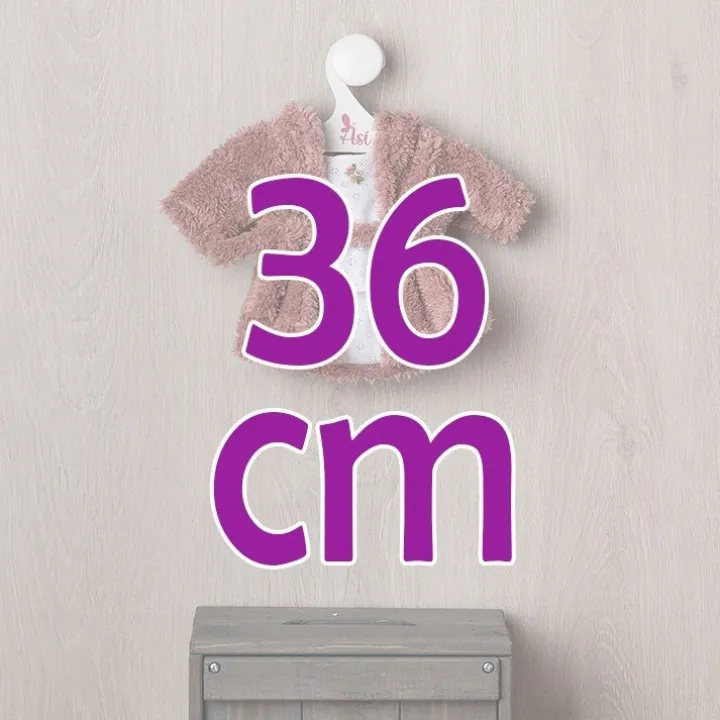 Tenue pour poupée Así 36 cm - Peignoir rose avec sous-vêtements blancs pour poupée Alex