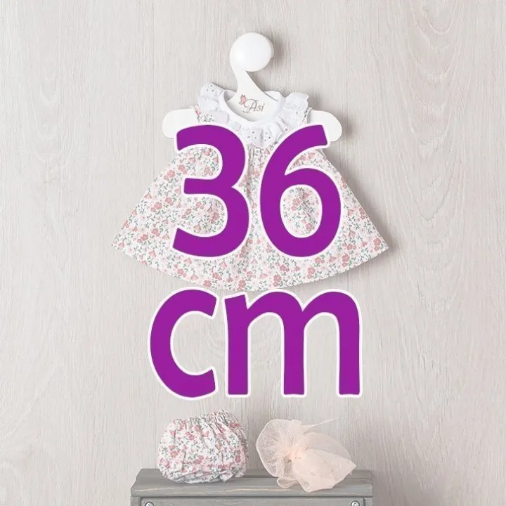 Tenue pour poupée Así 36 cm - Robe à fleurs de couleur saumon pour poupée Alex