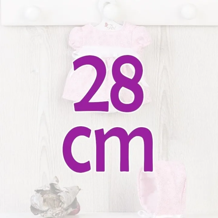 Tenue pour poupée Así 28 cm - Robe rose imprimée fleurs blanches à capuche pour Gordi