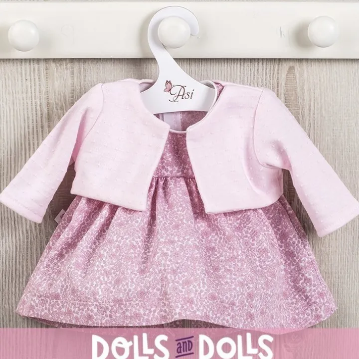 Tenue pour poupée Así 43 cm - Robe rose avec veste plumeti pour María