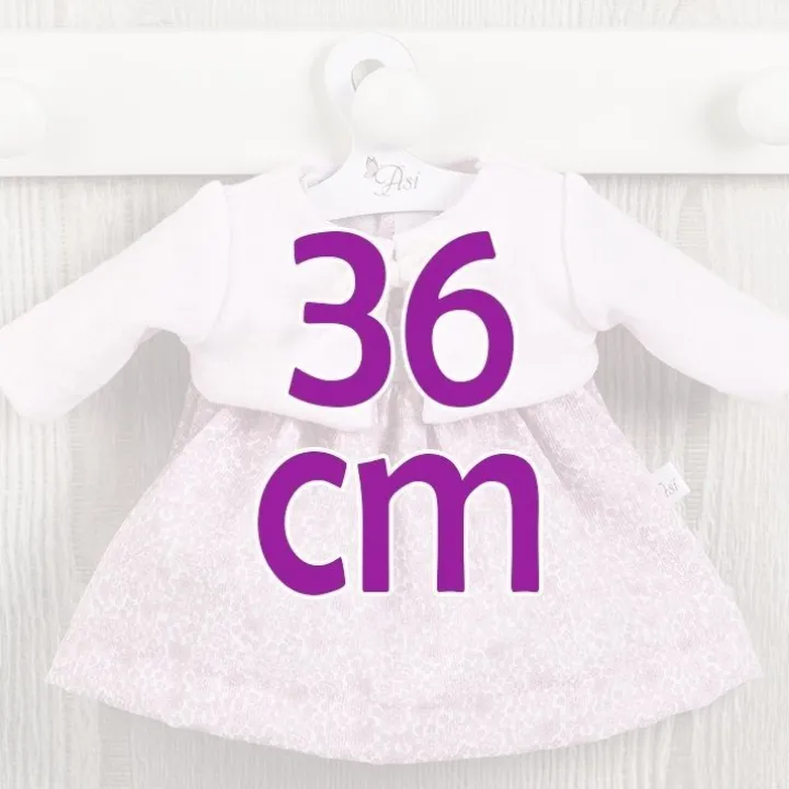Tenue pour poupée Así 36 cm - Robe rose fleurie avec veste plumeti pour Guille