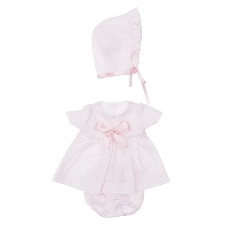 Tenue pour poupée Así 36 cm - Robe rose mini losanges avec chapeau pour poupée Koke