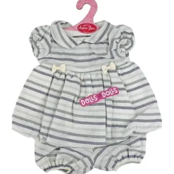 Vêtements pour poupée Antonio Juan 40-42 cm - Robe rayée grise et slip assorti
