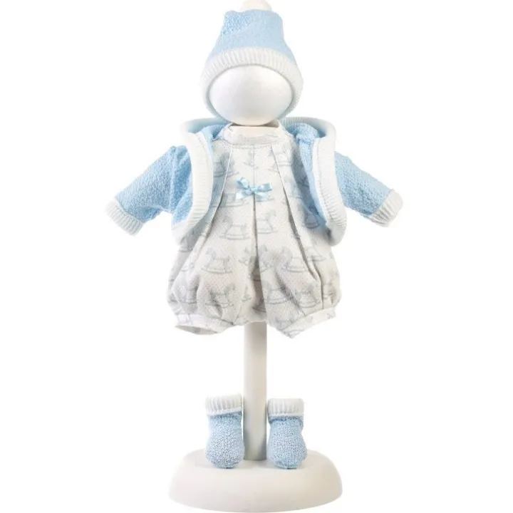 Vêtements pour poupées Llorens 33 cm - Ensemble bleu avec robe imprimée