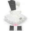 Vêtements pour poupées Nines d'Onil 30 cm - Mia - Robe blanche et écharpe et chaussettes rayées noires